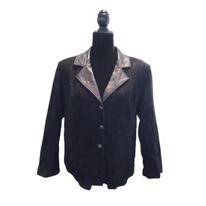VINTAGE Suede Renditions by Sandi Leather Jacket Fits Like Women's M 80's Black